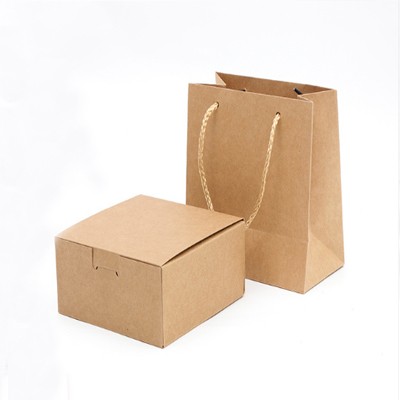 PC013 Exquisite paper bag kraft paper box fashion shopping bag kraft paper bag green bag manufacturers side view